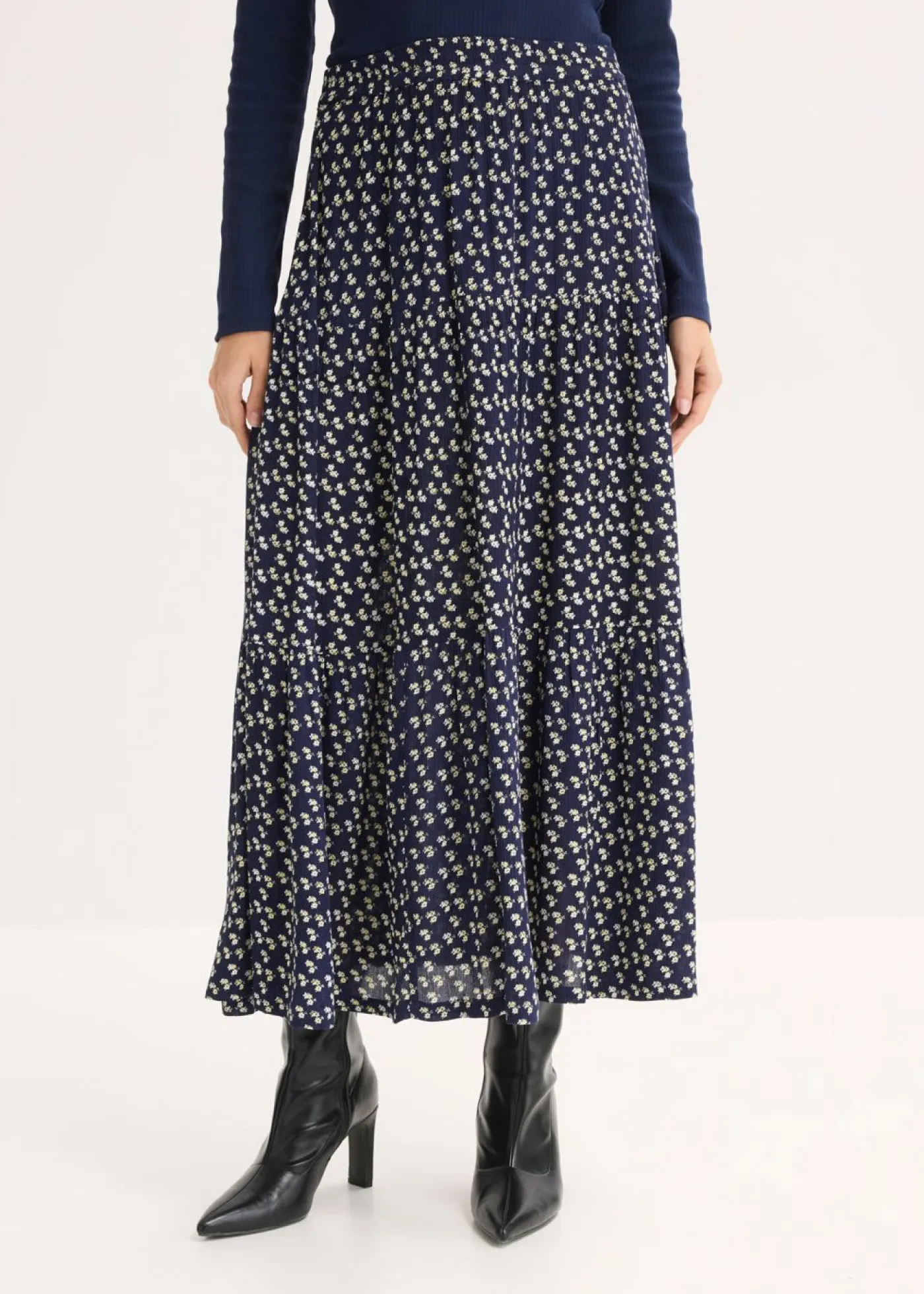 Best Falda maxi a capas con viscosa estructurada Mujer Faldas|Novedades