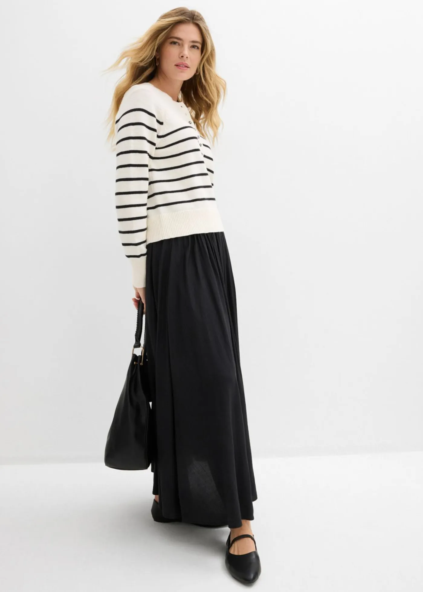 Outlet Falda maxi de mezcla de viscosa fluida Mujer Faldas