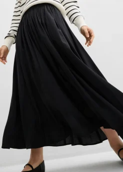 Outlet Falda maxi de mezcla de viscosa fluida Mujer Faldas