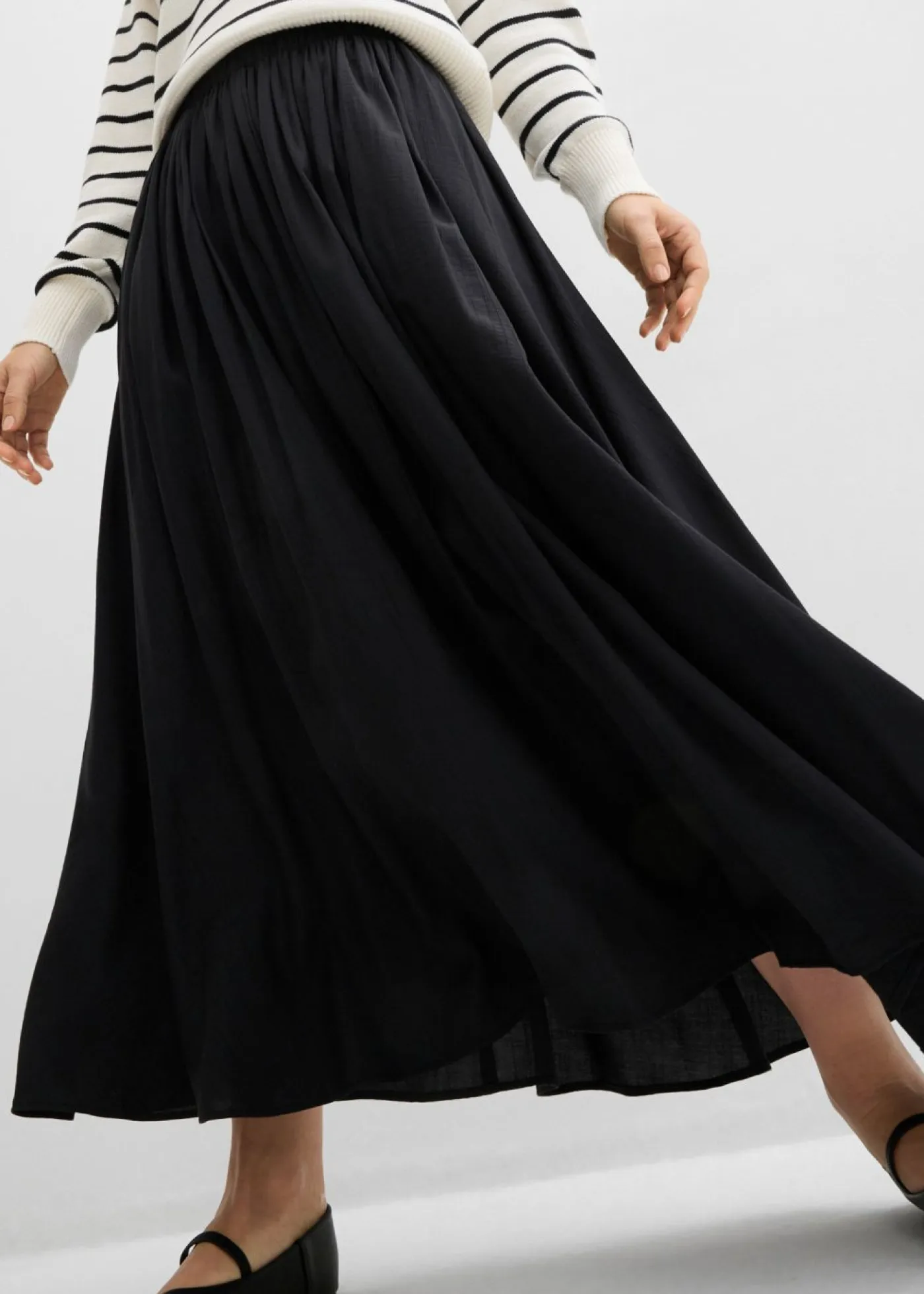 Outlet Falda maxi de mezcla de viscosa fluida Mujer Faldas