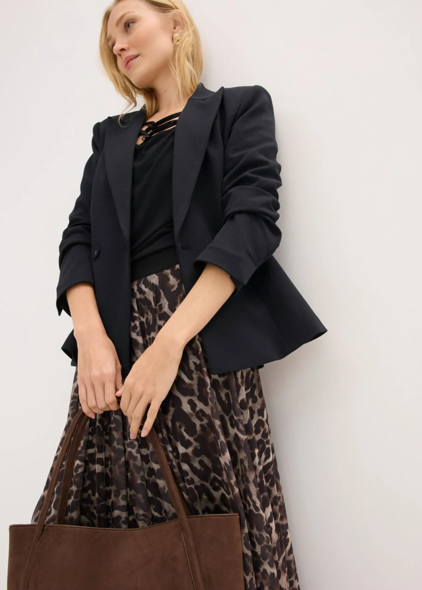 Sale Falda midi acampanada con malla Mujer Faldas|Novedades