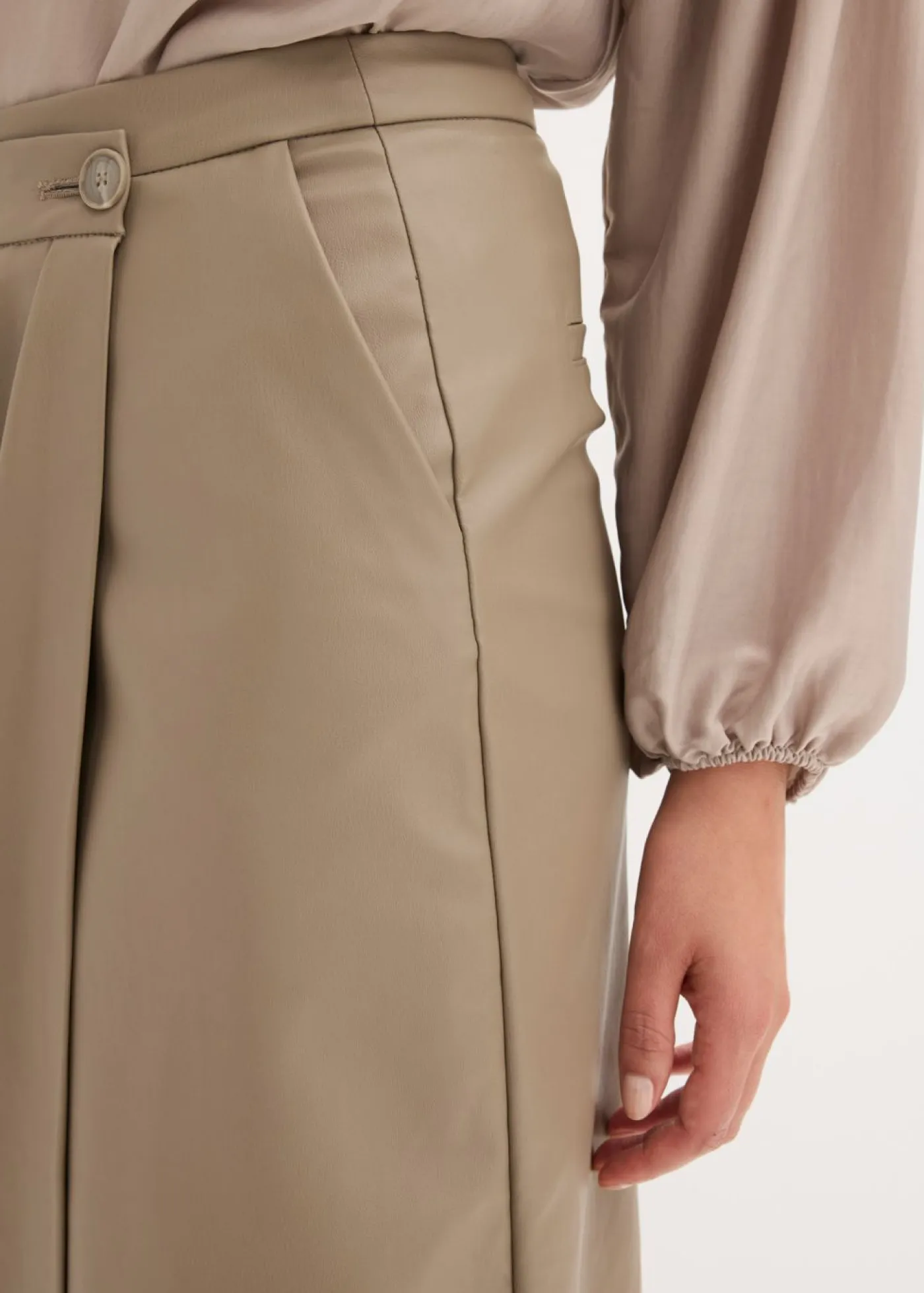 Hot Falda midi cruzada de piel sintética Mujer Faldas