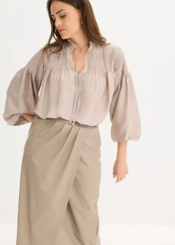 Hot Falda midi cruzada de piel sintética Mujer Faldas