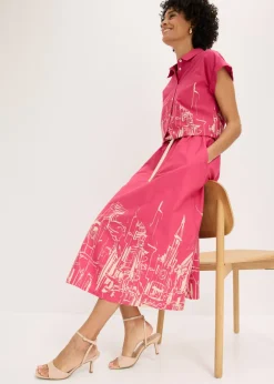 Discount Falda midi de algodón orgánico puro Mujer Faldas