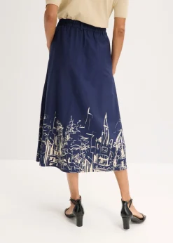 Outlet Falda midi de algodón orgánico puro Mujer Faldas