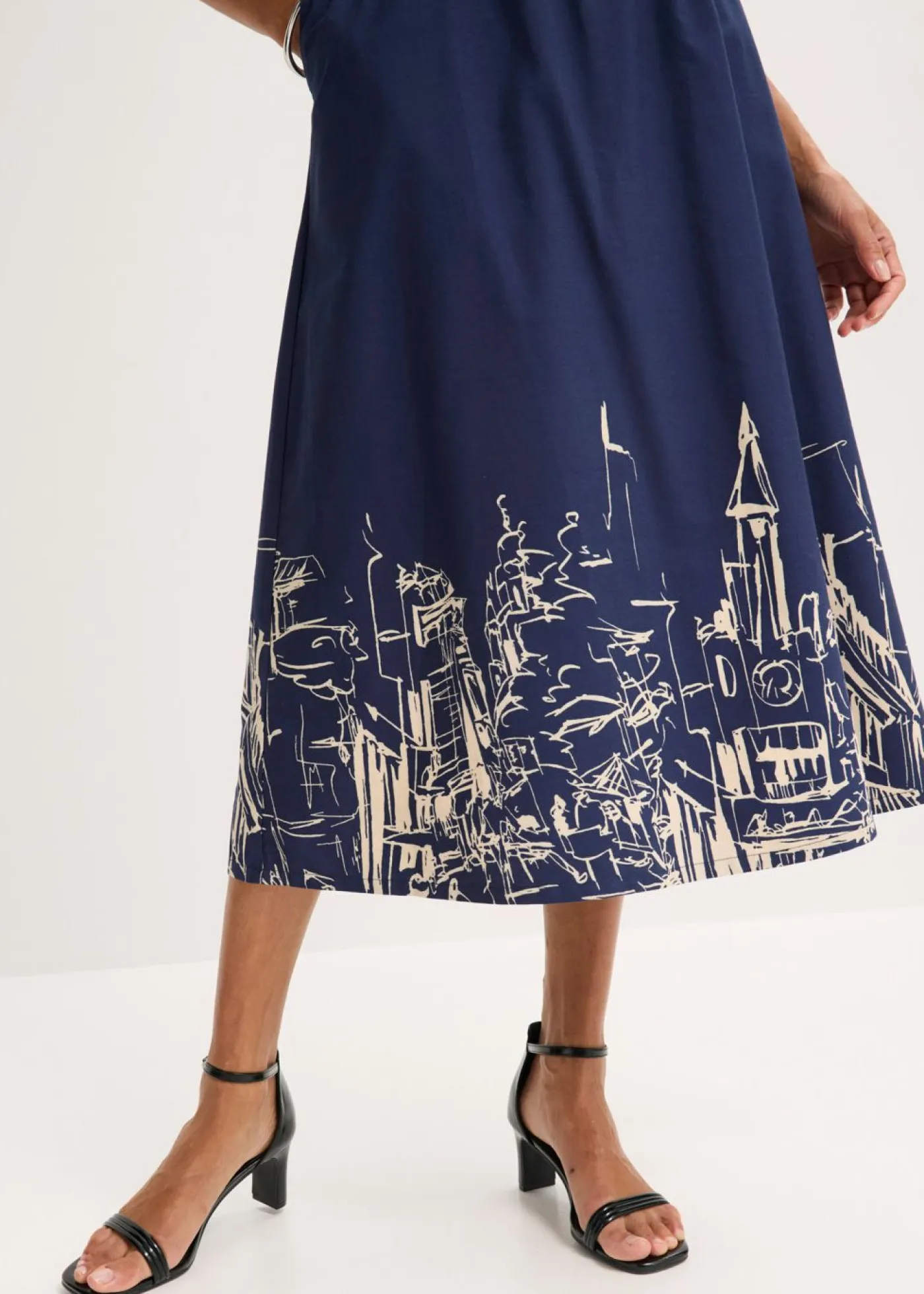 Outlet Falda midi de algodón orgánico puro Mujer Faldas
