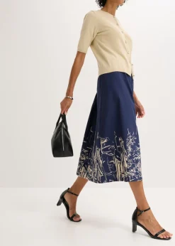 Outlet Falda midi de algodón orgánico puro Mujer Faldas
