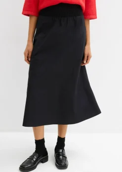 Online Falda midi de algodón puro Mujer Esenciales|Faldas