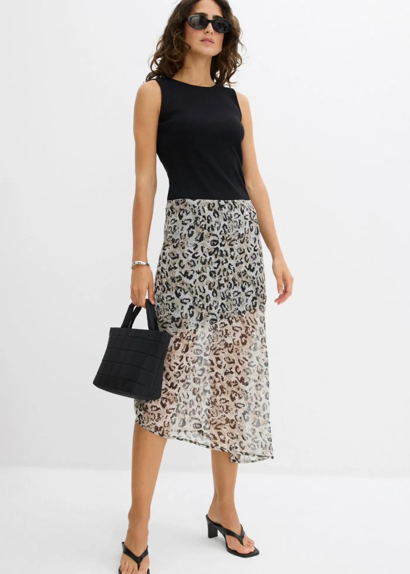 Online Falda midi de gasa fina Mujer Faldas