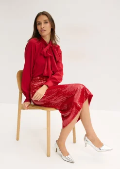 New Falda midi de lentejuelas Mujer Faldas