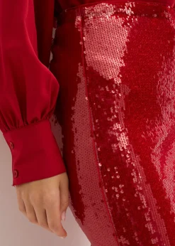 New Falda midi de lentejuelas Mujer Faldas