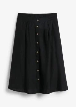 Clearance Falda midi de lino Mujer Faldas