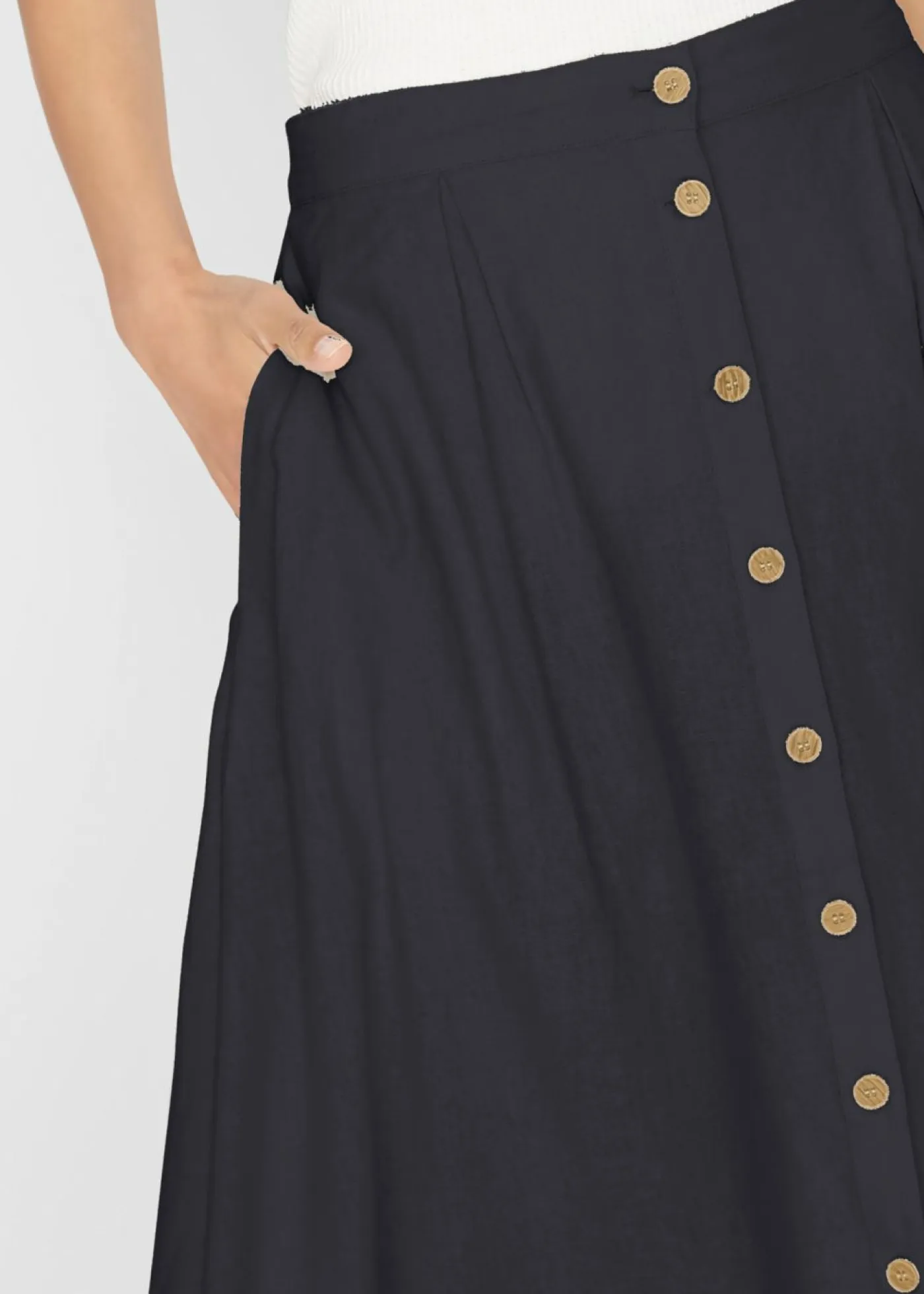 Clearance Falda midi de lino Mujer Faldas