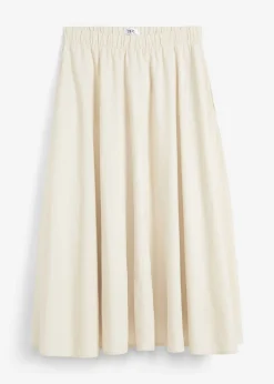 Outlet Falda midi de mezcla de lino Mujer Faldas