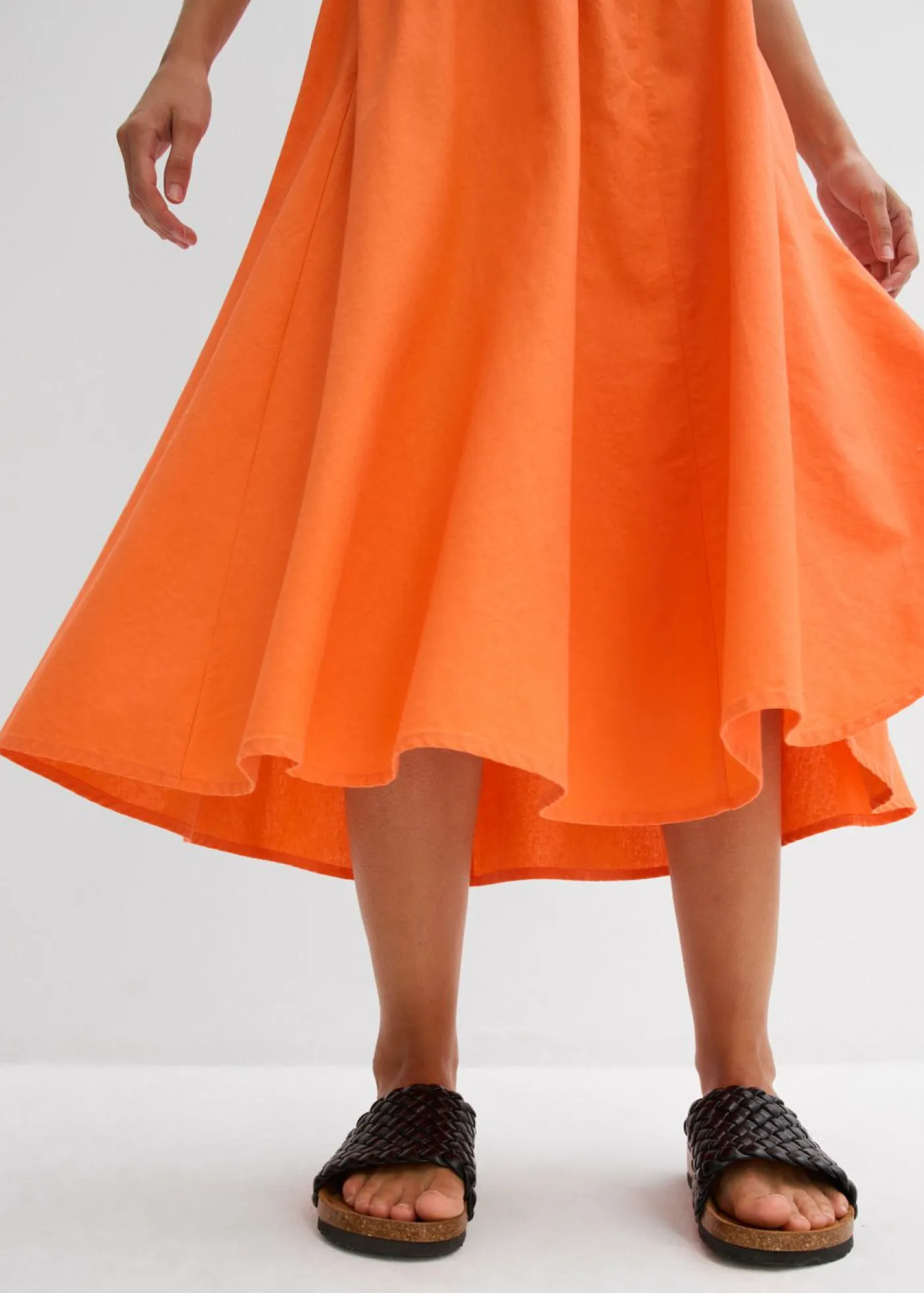 New Falda midi de mezcla de lino Mujer Faldas