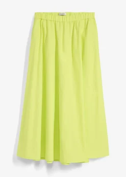 Clearance Falda midi de mezcla de lino Mujer Faldas