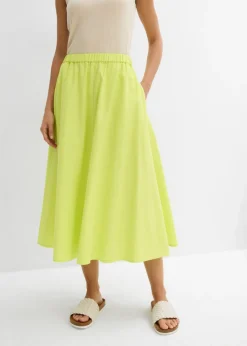 Clearance Falda midi de mezcla de lino Mujer Faldas