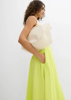 Clearance Falda midi de mezcla de lino Mujer Faldas