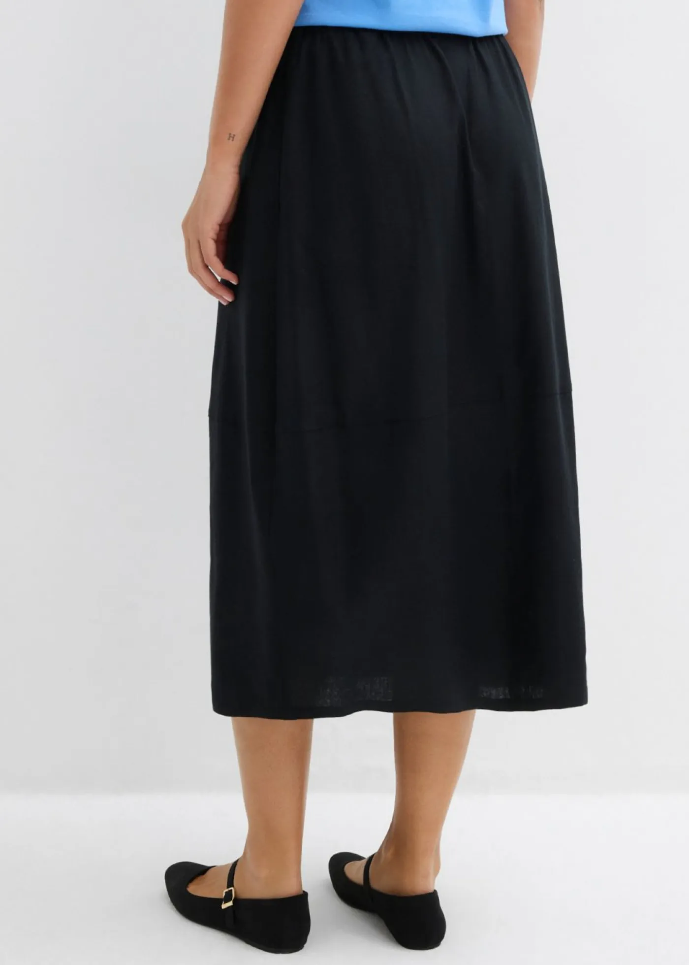 Falda midi de mezcla de lino ligero Mujer Faldas|Novedades