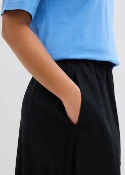 Falda midi de mezcla de lino ligero Mujer Faldas|Novedades