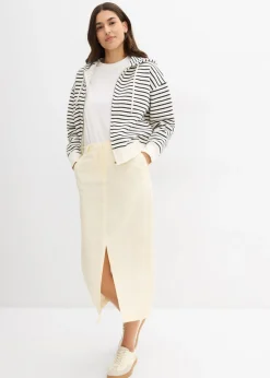 Clearance Falda midi de mezcla de lino vaporosa Mujer Faldas