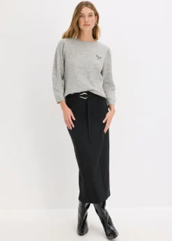 Best Falda midi de mezcla de viscosa Mujer Faldas
