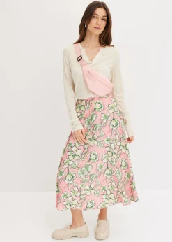 Online Falda midi de mezcla de viscosa fluida Mujer Faldas