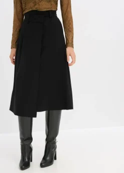 Outlet Falda midi de mezcla de viscosa Mujer Esenciales|Faldas