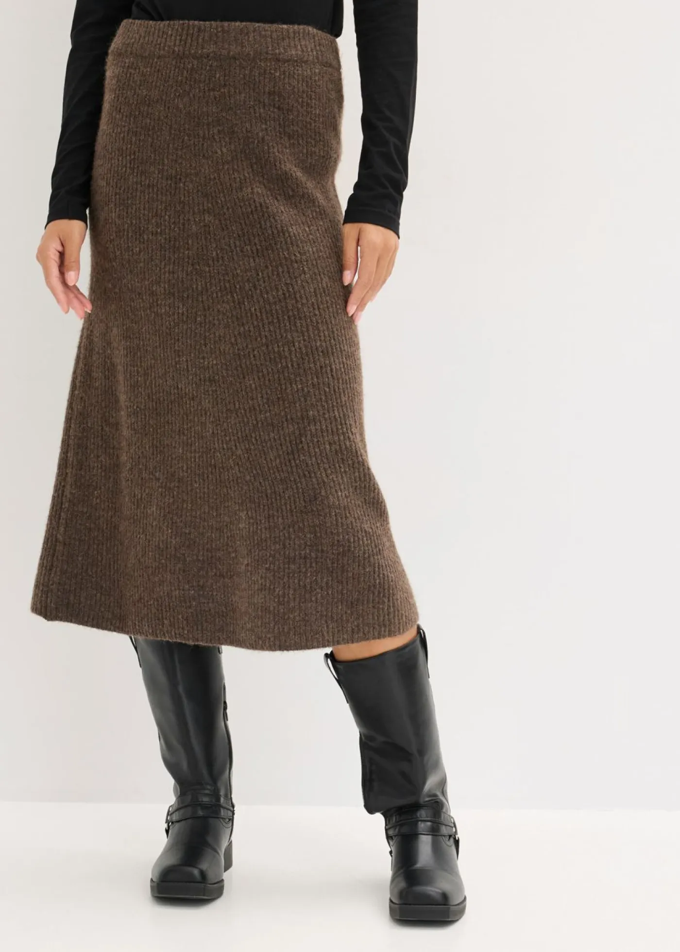 New Falda midi de punto Mujer Faldas