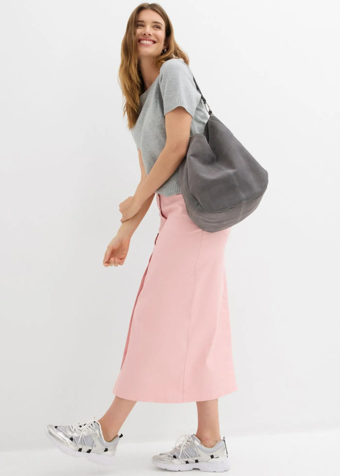 Online Falda midi de sarga Mujer Faldas