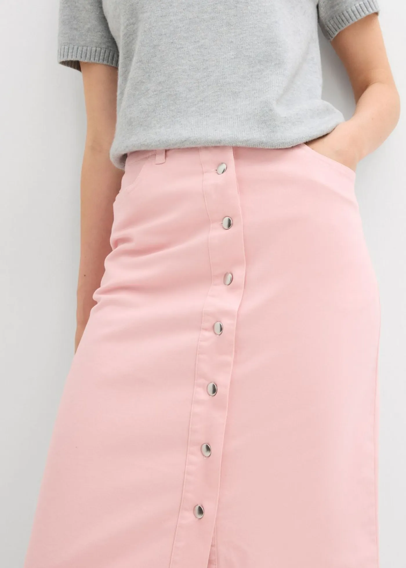 Online Falda midi de sarga Mujer Faldas