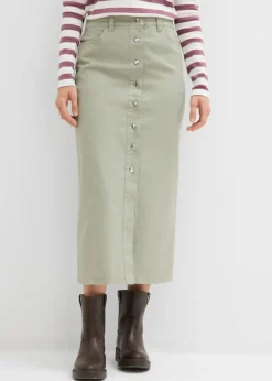 Outlet Falda midi de sarga Mujer Faldas