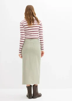 Outlet Falda midi de sarga Mujer Faldas