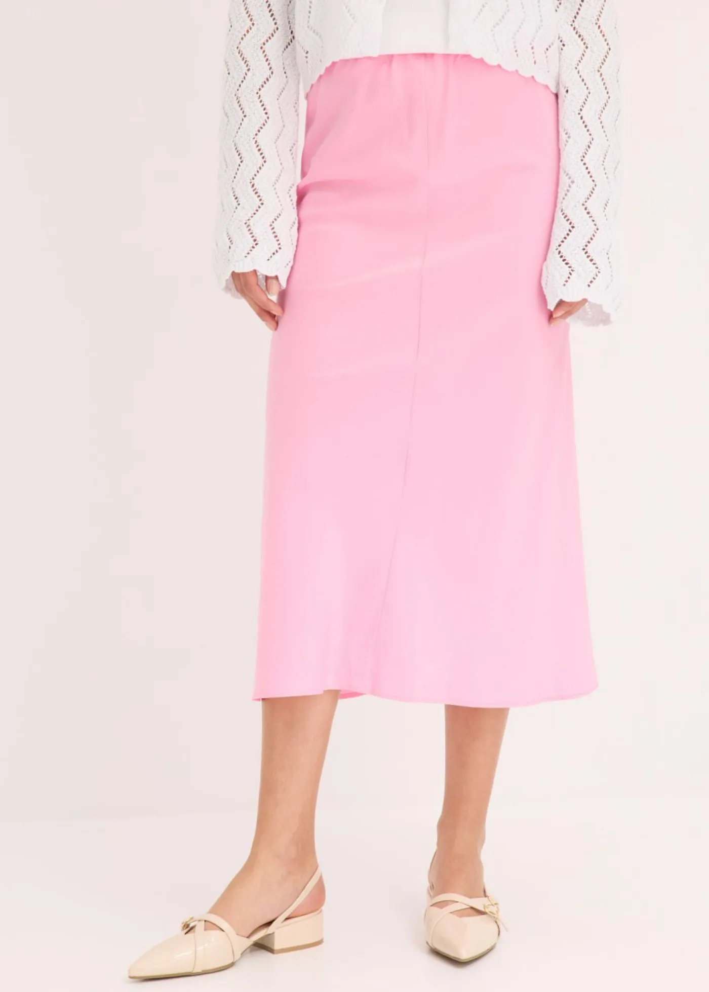 New Falda midi de satén Mujer Faldas