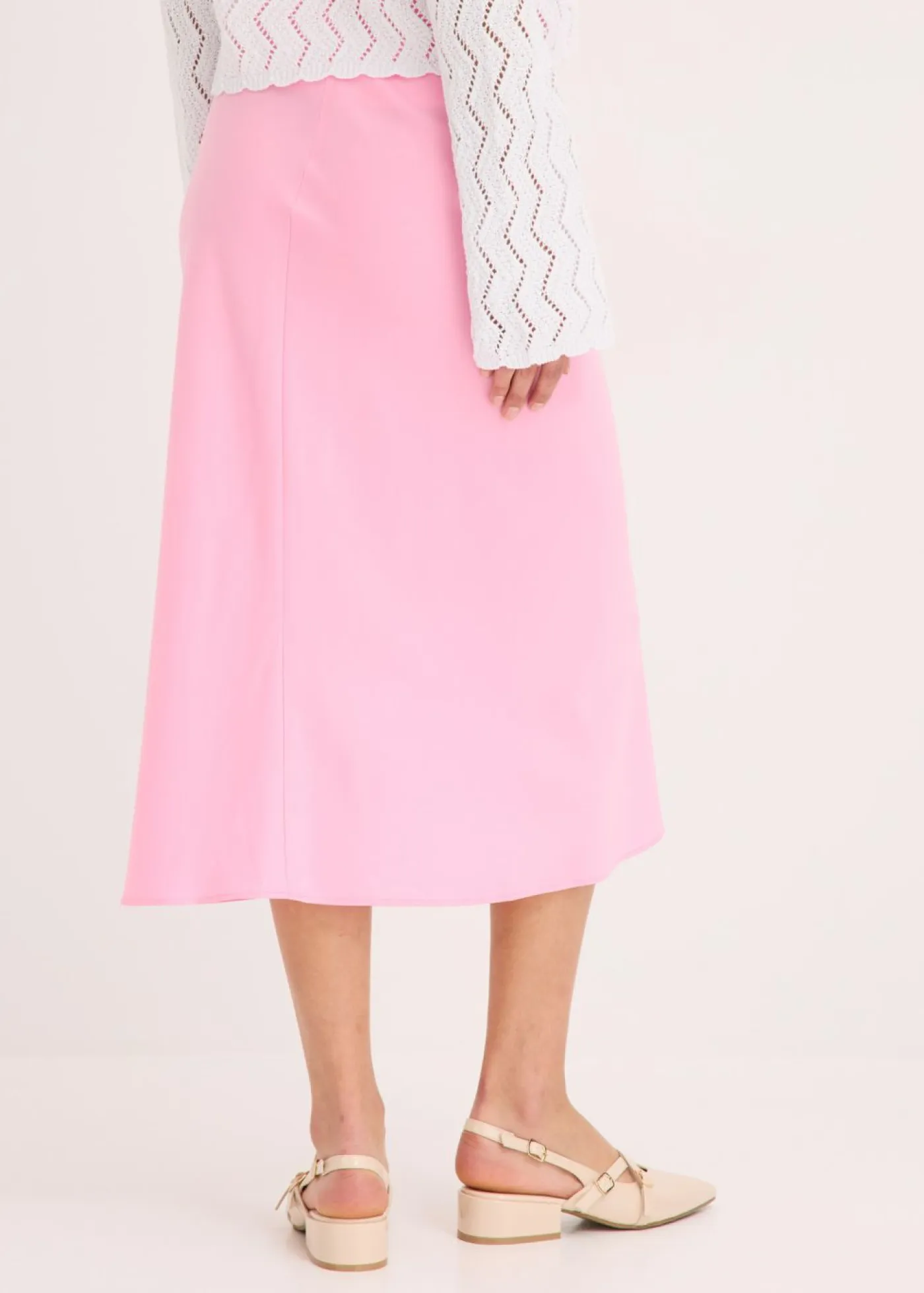 New Falda midi de satén Mujer Faldas