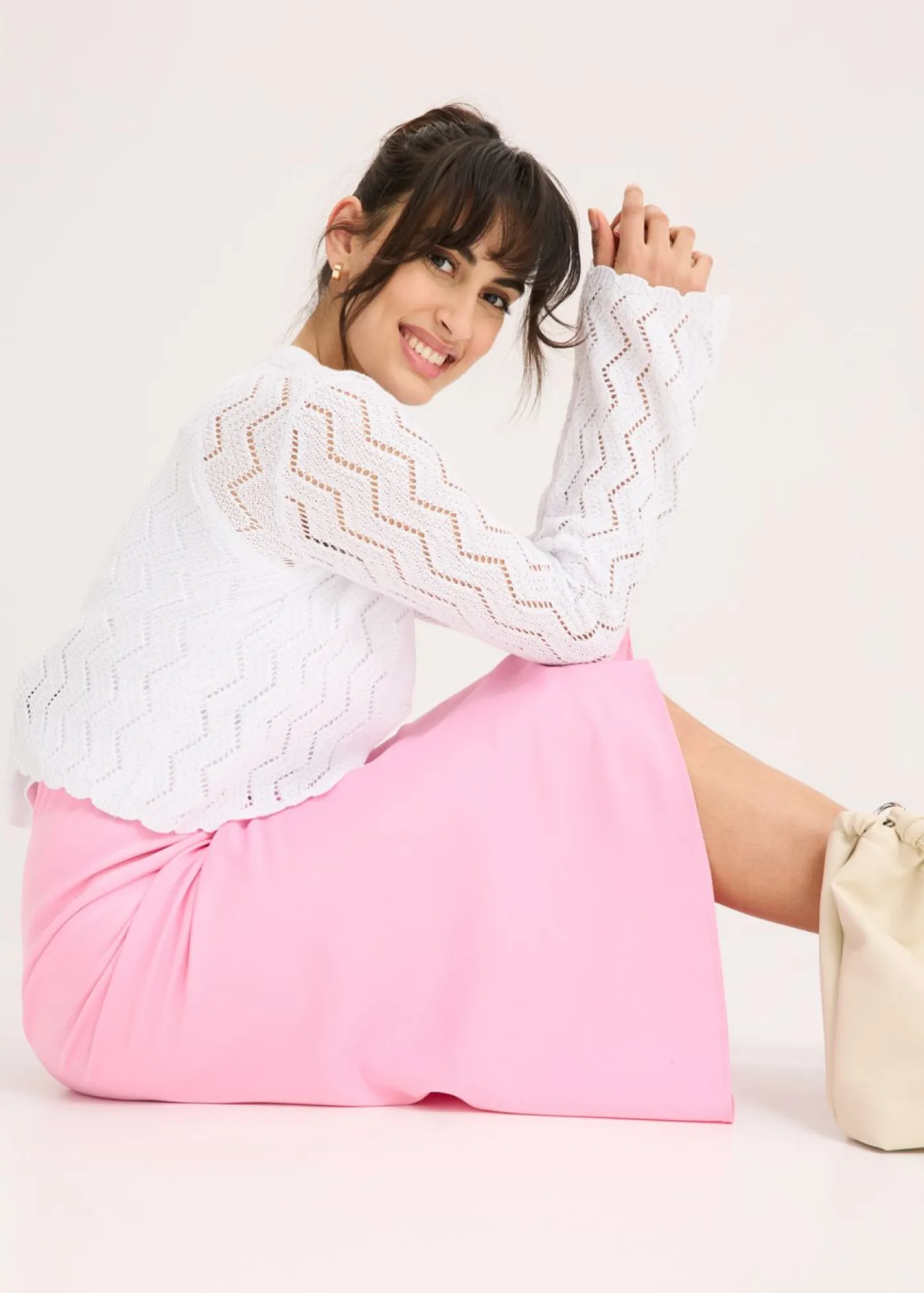 New Falda midi de satén Mujer Faldas