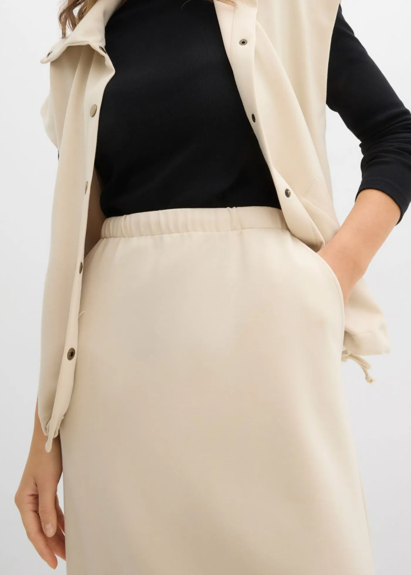 Falda midi de suave neopreno Mujer Faldas