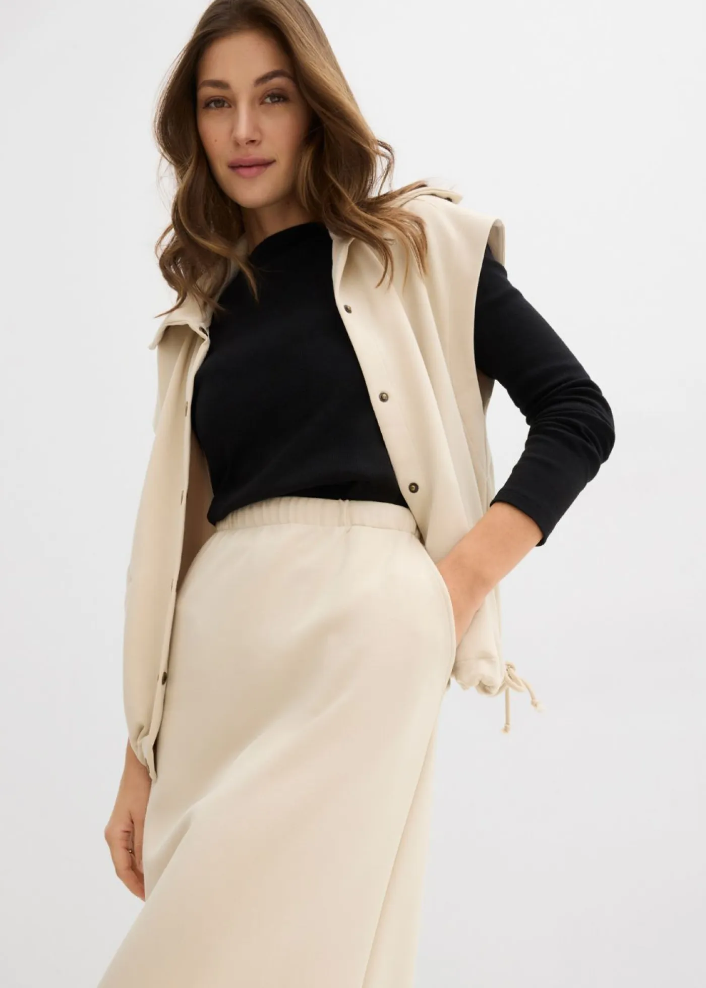 Falda midi de suave neopreno Mujer Faldas