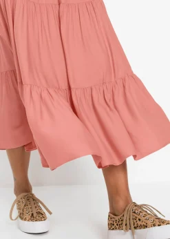 Online Falda midi de viscosa con efecto arrugado Mujer Faldas