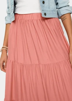 Online Falda midi de viscosa con efecto arrugado Mujer Faldas