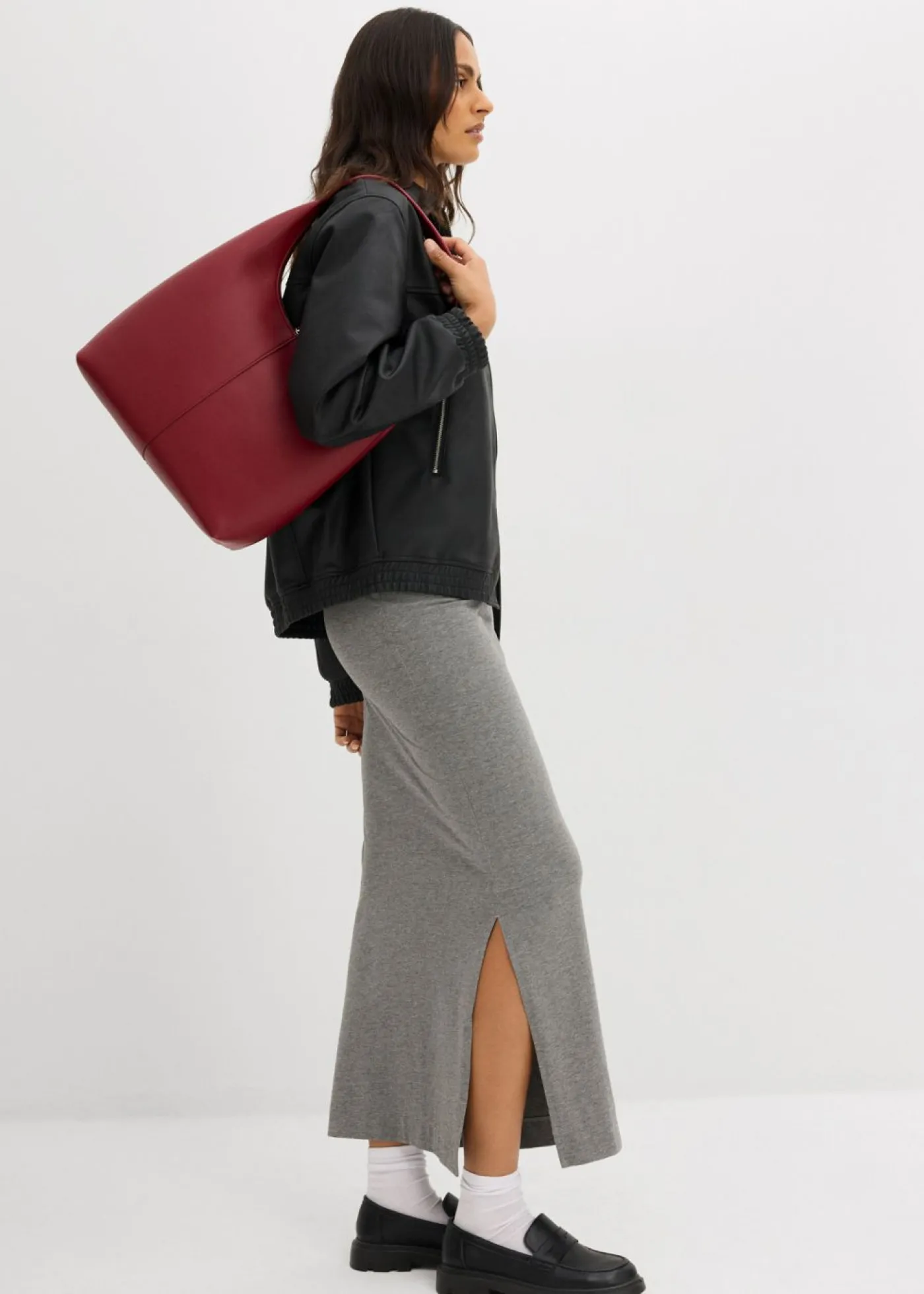 Outlet Falda midi de viscosa fluida Mujer Faldas