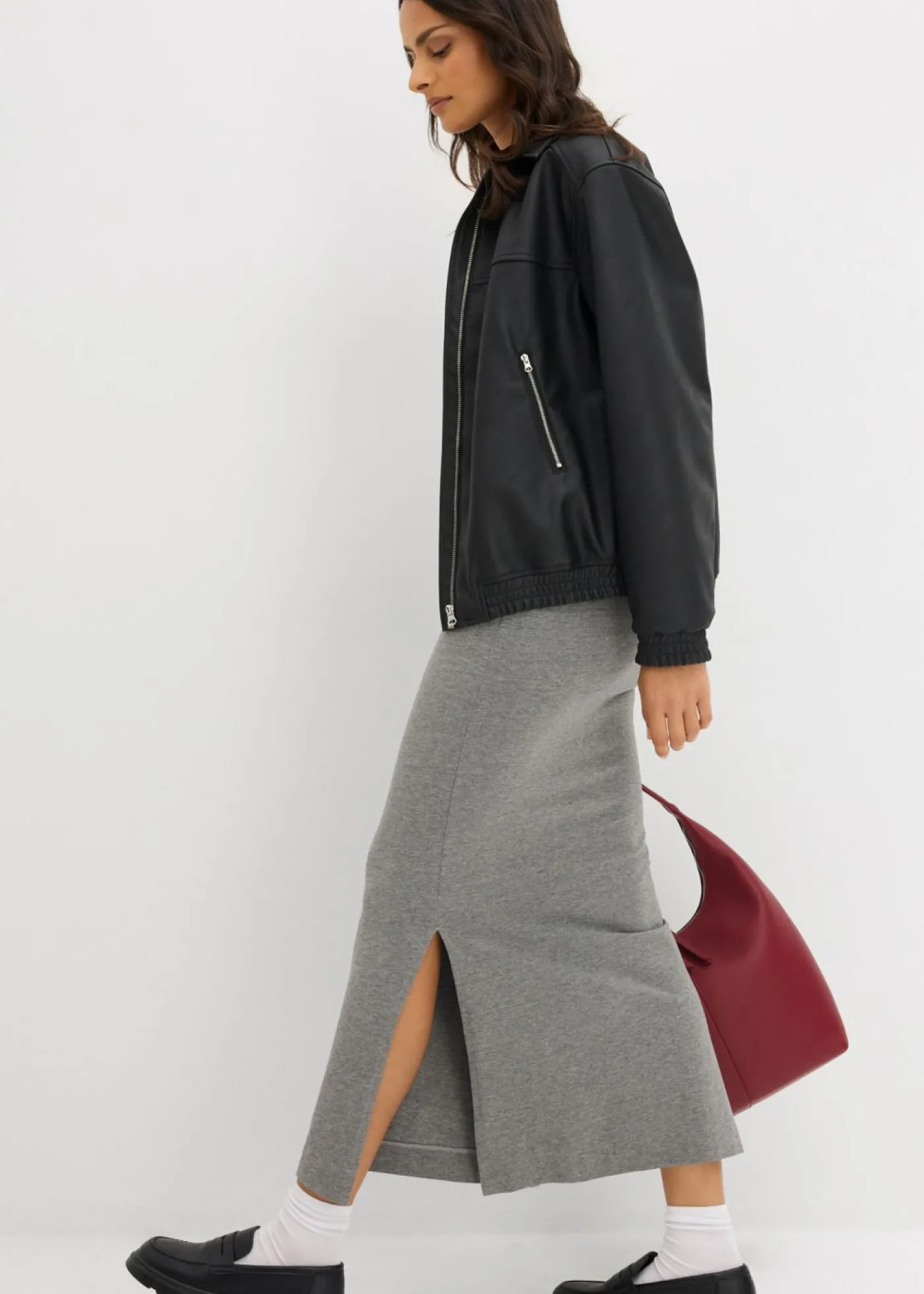 Outlet Falda midi de viscosa fluida Mujer Faldas