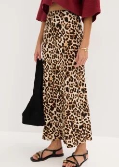 Best Falda midi de viscosa fluida Mujer Faldas
