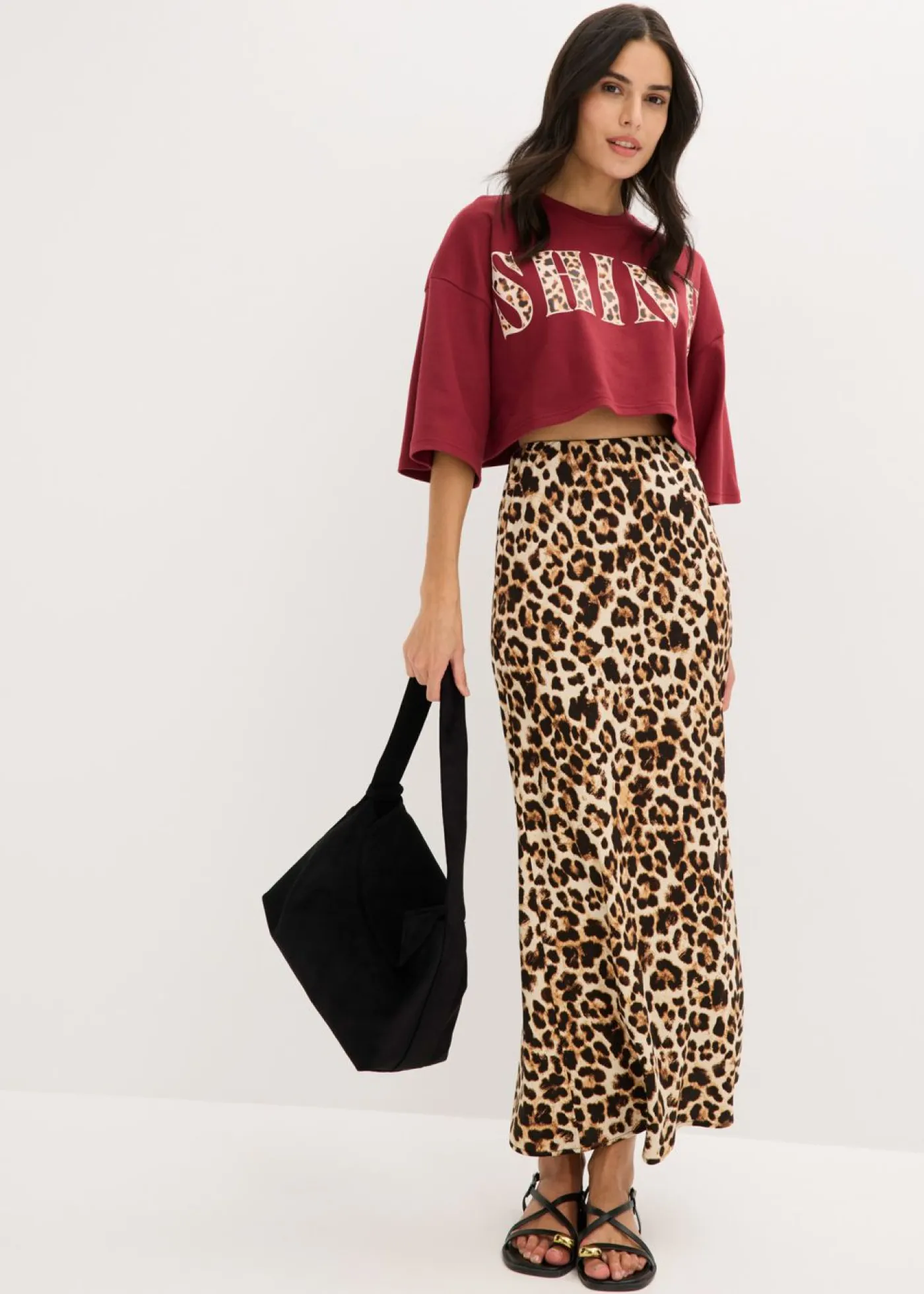Best Falda midi de viscosa fluida Mujer Faldas
