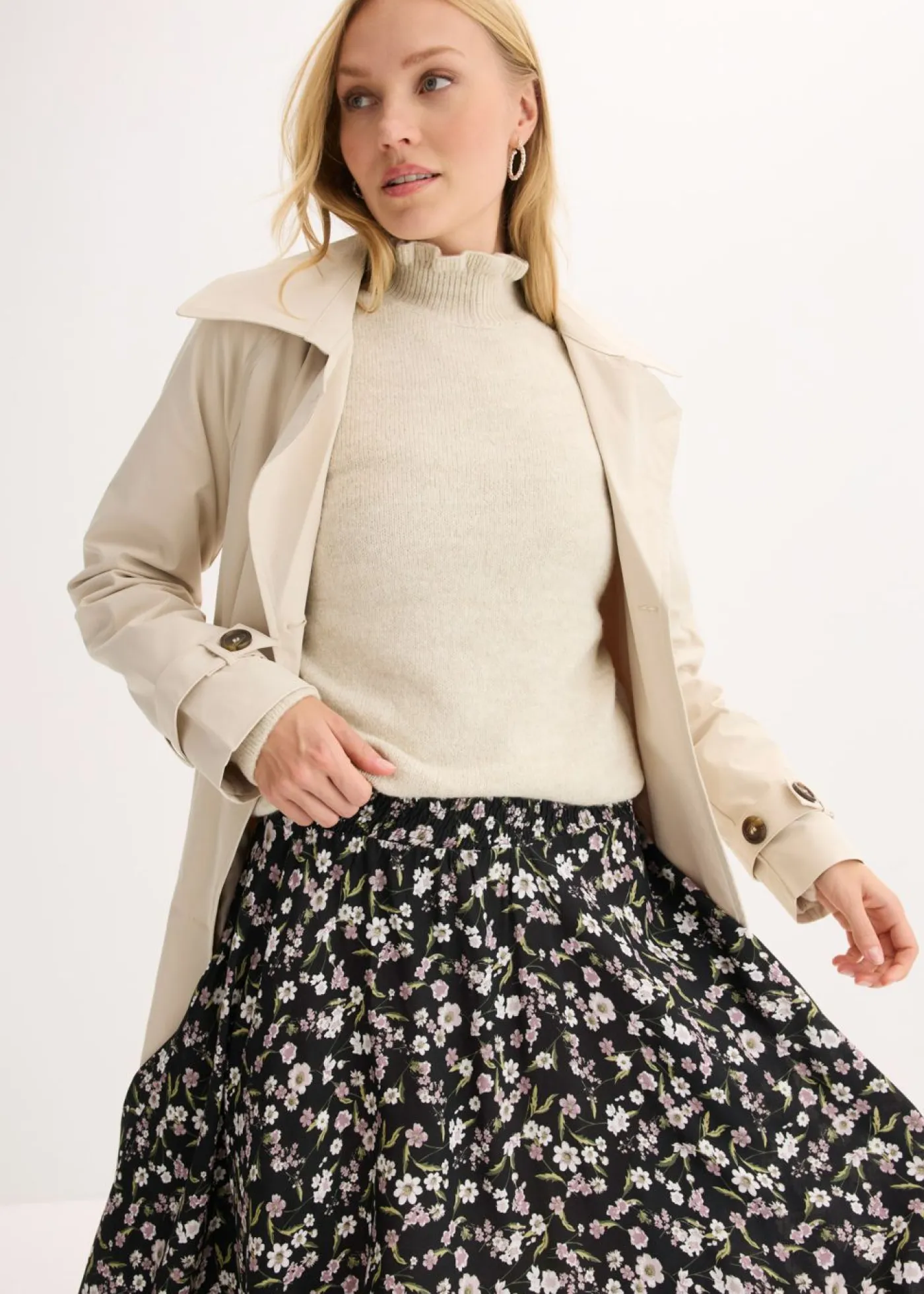 Sale Falda midi de viscosa pura Mujer Faldas|Novedades