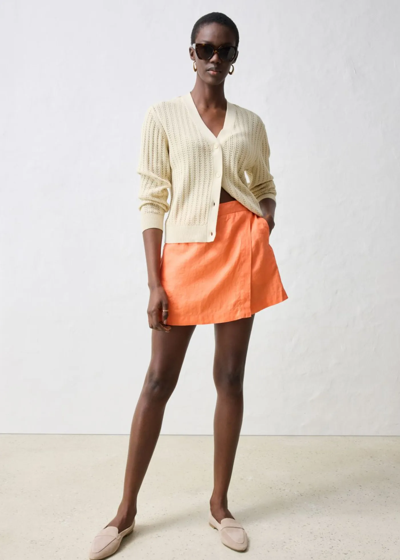 Hot Falda pantalón de lino puro Mujer Premium|Shorts