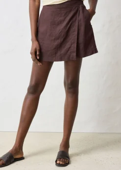 Falda pantalón de lino puro Mujer Premium|Shorts