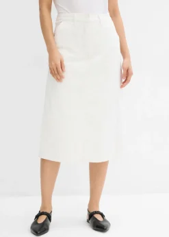 Falda pantalón de mezcla de algodón elástico Mujer Esenciales|Pantalones