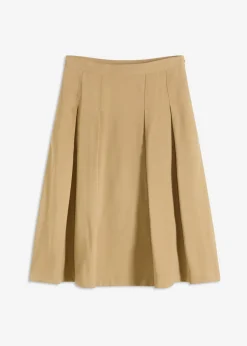Hot Falda plisada de mezcla de viscosa suave Mujer Faldas
