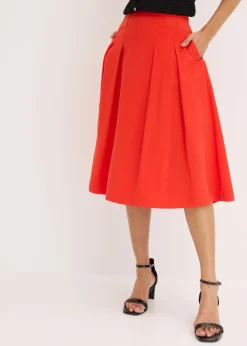 Hot Falda plisada de mezcla de viscosa suave Mujer Faldas